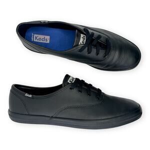 Keds Women's Champion Originals Leather Lace-Up Sneaker Size 9.5 Black